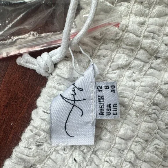 NWT AIYANA City Break Mini Dress White Eyelet Strapless Size Large - Picture 11 of 16